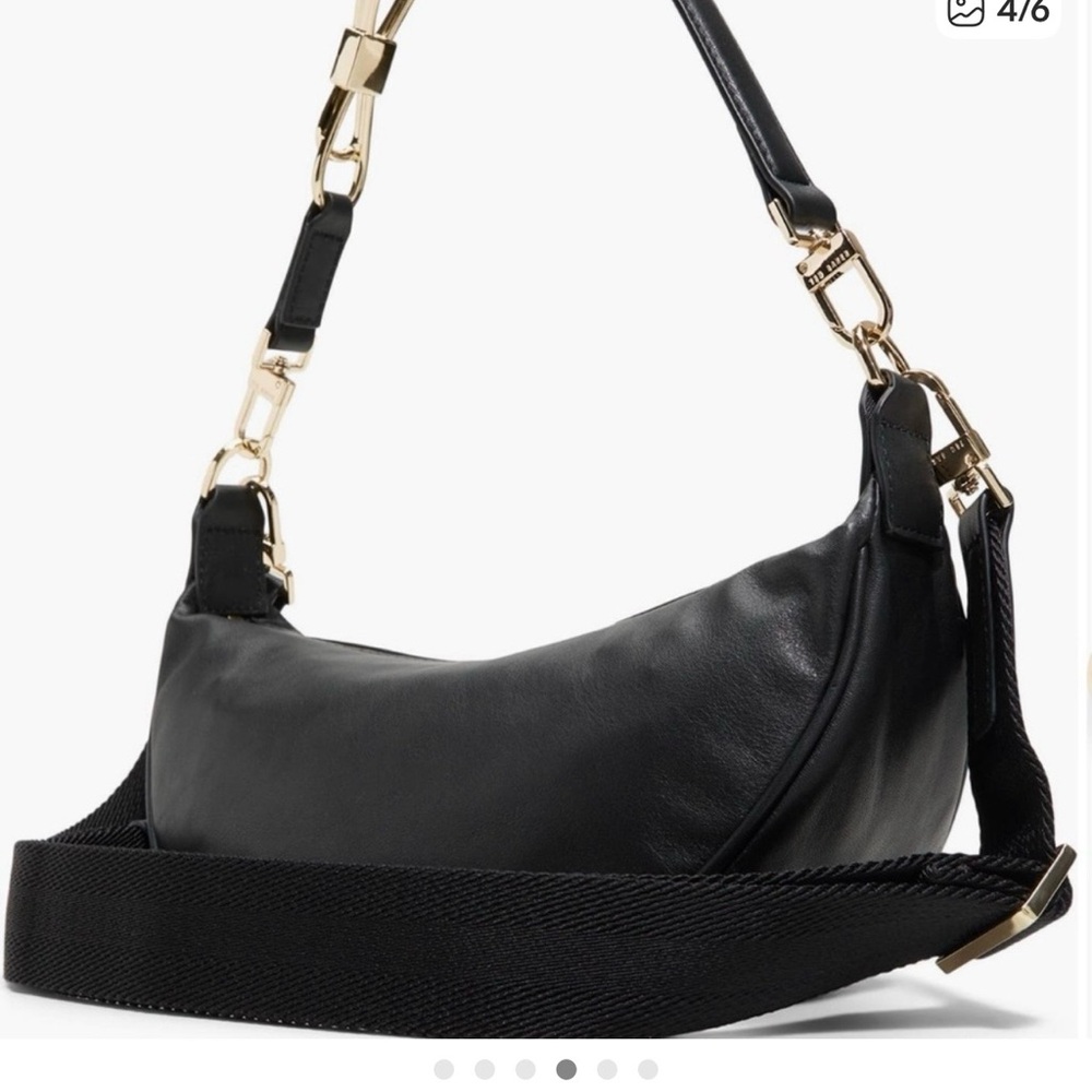 Ted Baker Black Shoulder Bag with Gold Accents